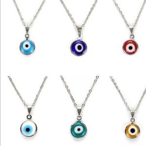 EVIL EYE Colorful Evil Eye Pendant Choker Necklace